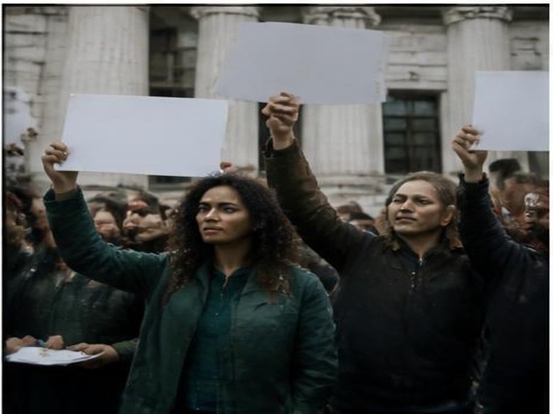 Mağdur ailelerin sessiz protestosuna destek — Mağdur ailelerin sessiz protestosu
