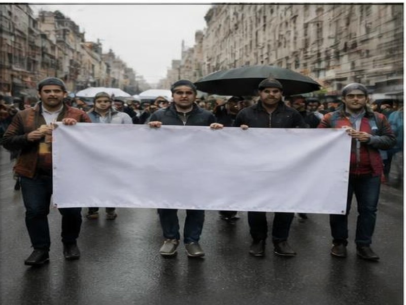 Pankartlarla farkındalık yürüyüşü — Farkındalık pankartı